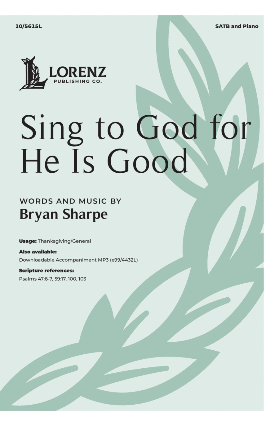 Sing to God for He Is Good 4-Part scores gallery preview page 1