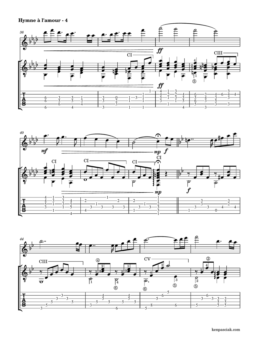 Hymne A L'amour Hymne A L'amour Flute scores gallery preview page 6