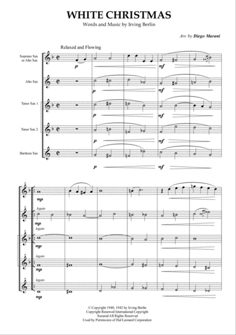 White Christmas Woodwind Quintet scores gallery preview page 4