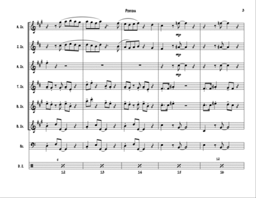 Perfidia Saxophone Quartet scores gallery preview page 4