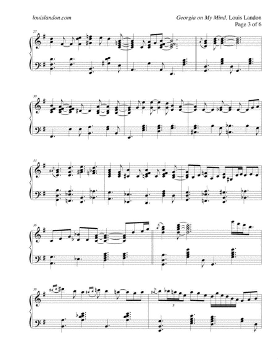 Georgia On My Mind Piano Solo scores gallery preview page 4
