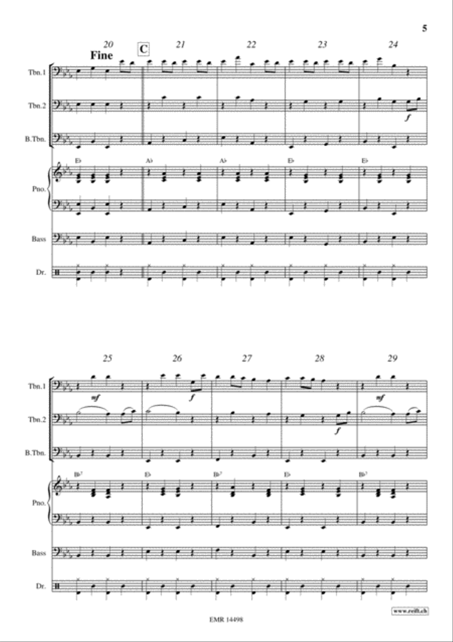 Radetzky March Trombone Trio scores gallery preview page 5