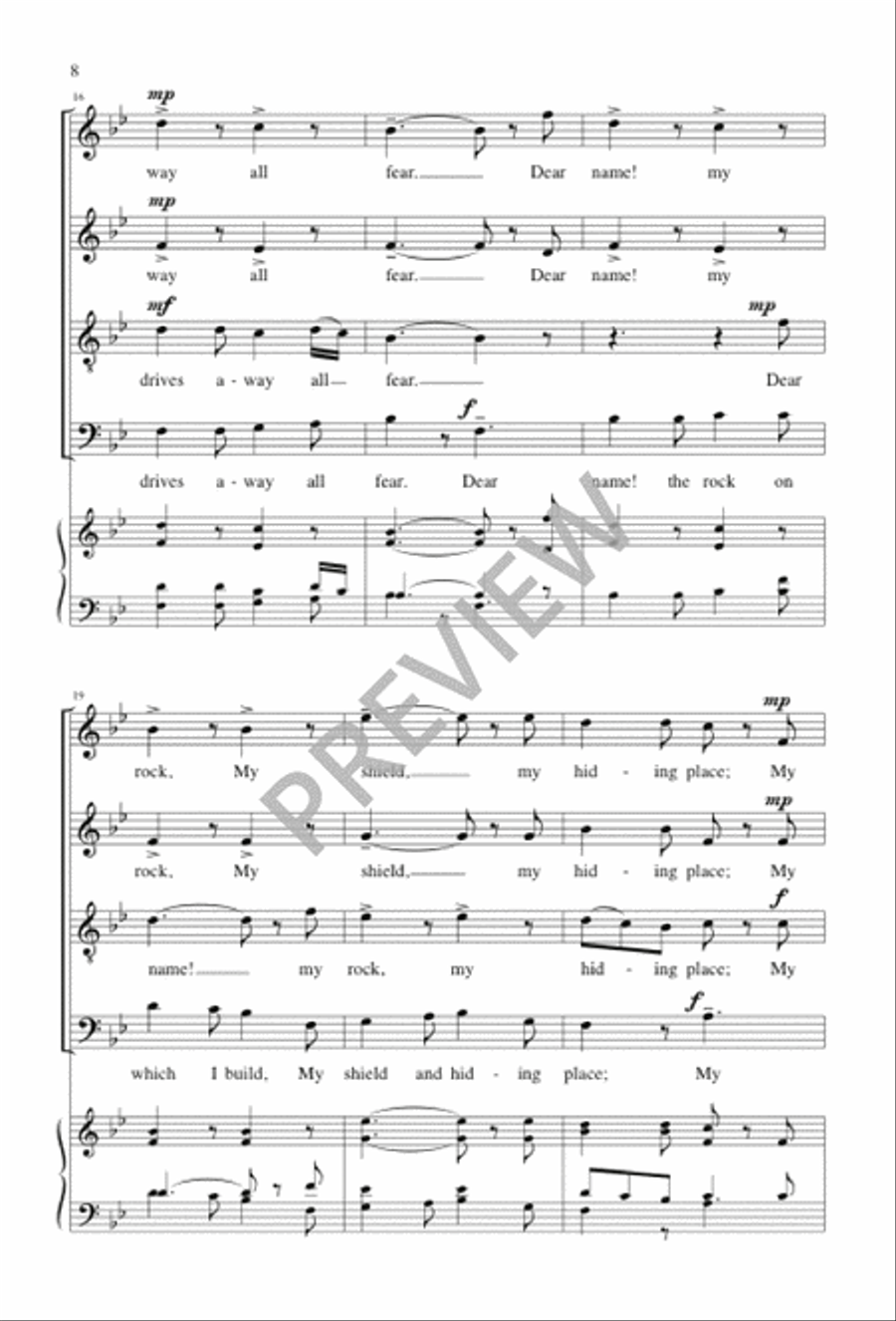 Three Hymn Arrangements from Sacred Harp 4-Part scores gallery preview page 8