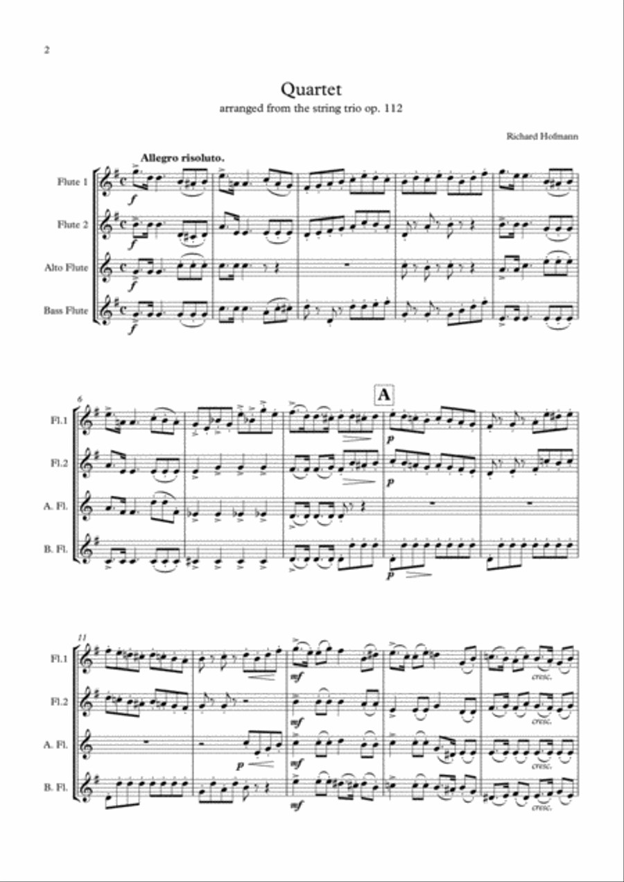 Quartet for four flutes Flute Quartet scores gallery preview page 2