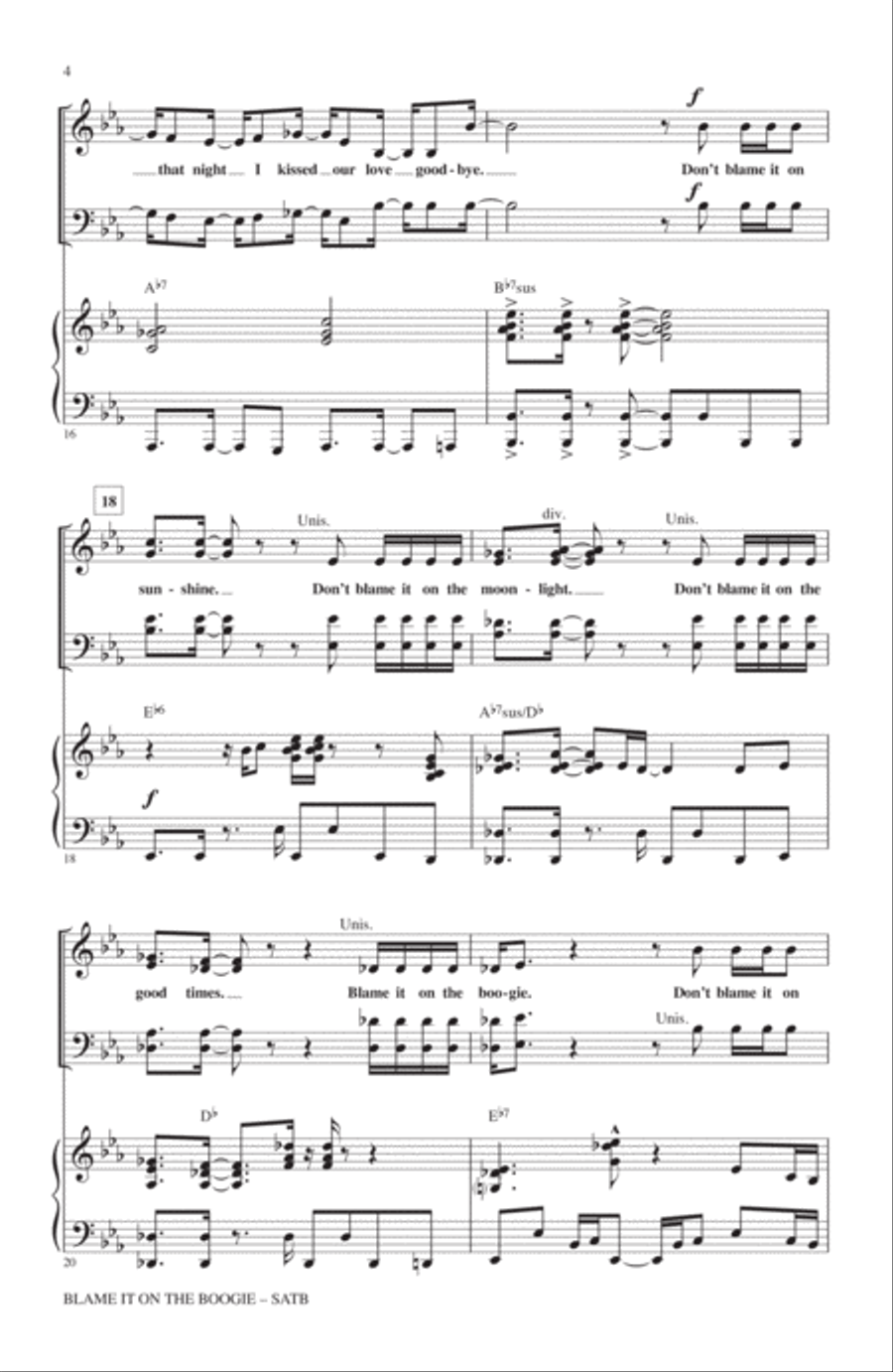 Blame It On The Boogie 4-Part scores gallery preview page 3