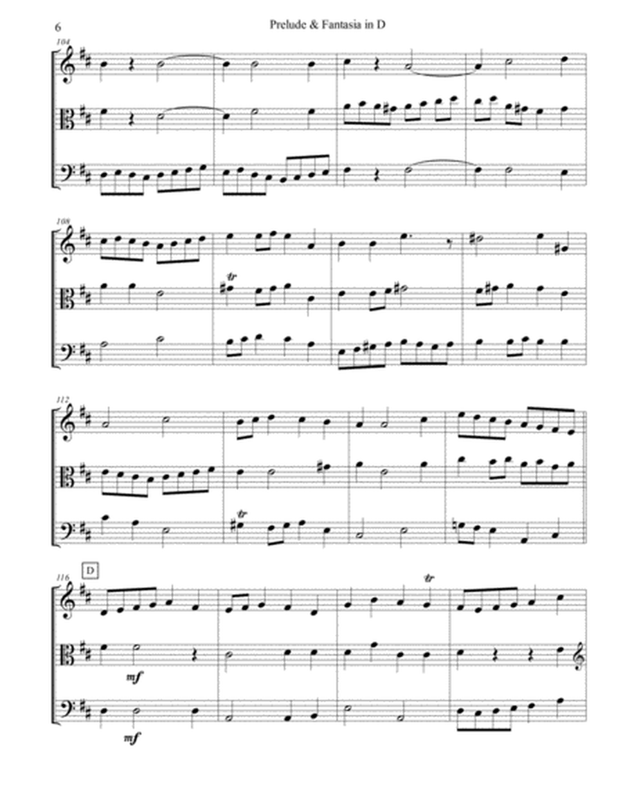 Prelude & Fantasia in D (no.2) for String Trio