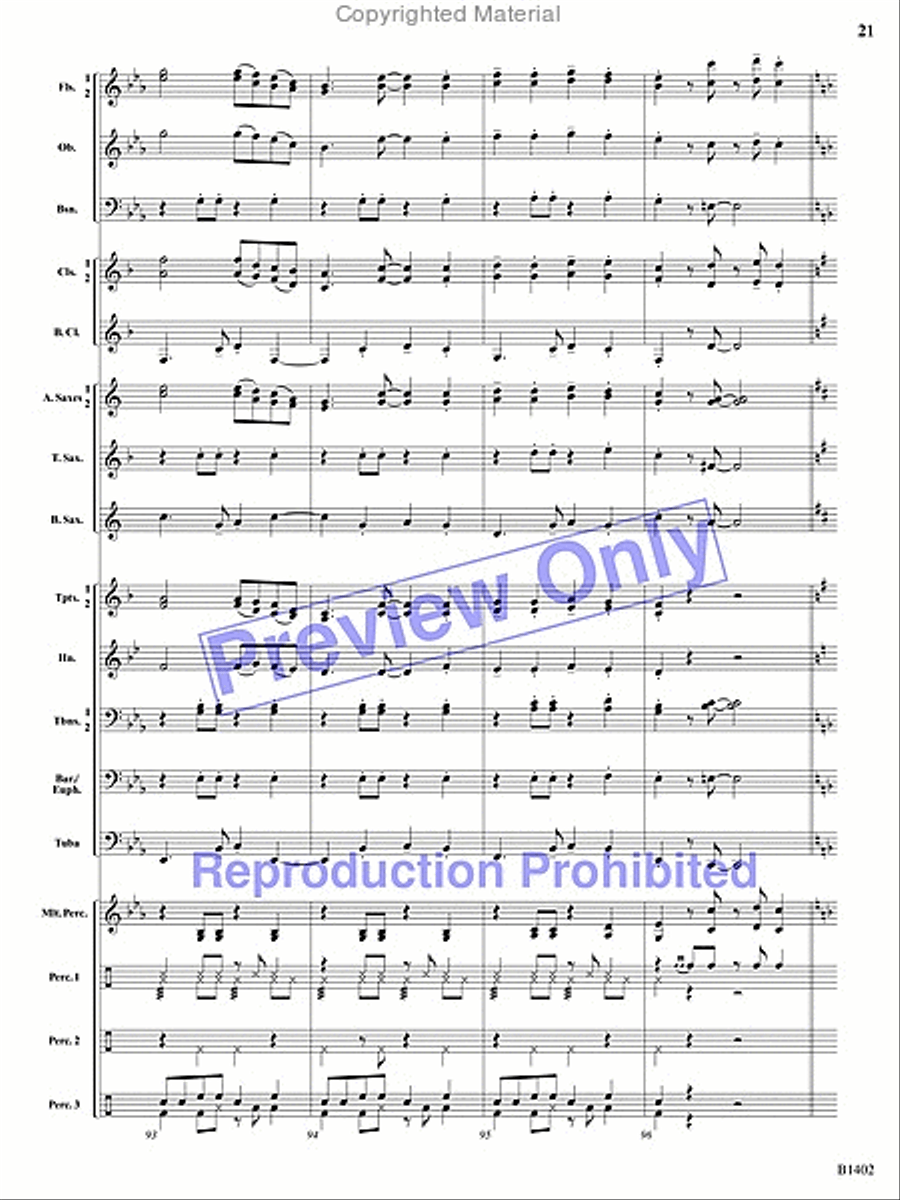 A Jammin' Caribbean Christmas Concert Band scores gallery preview page 20