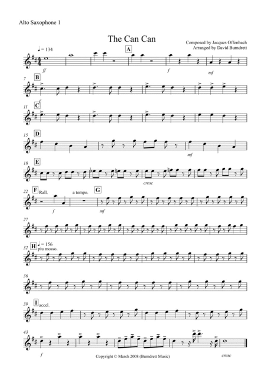 The Can Can for Saxophone Quintet Saxophone Quintet scores gallery preview page 4