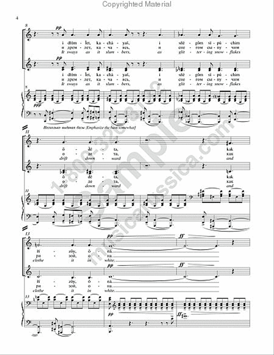 The Pine Tree (No. 3 from Six Choruses) (with English text) SSAA scores gallery preview page 3