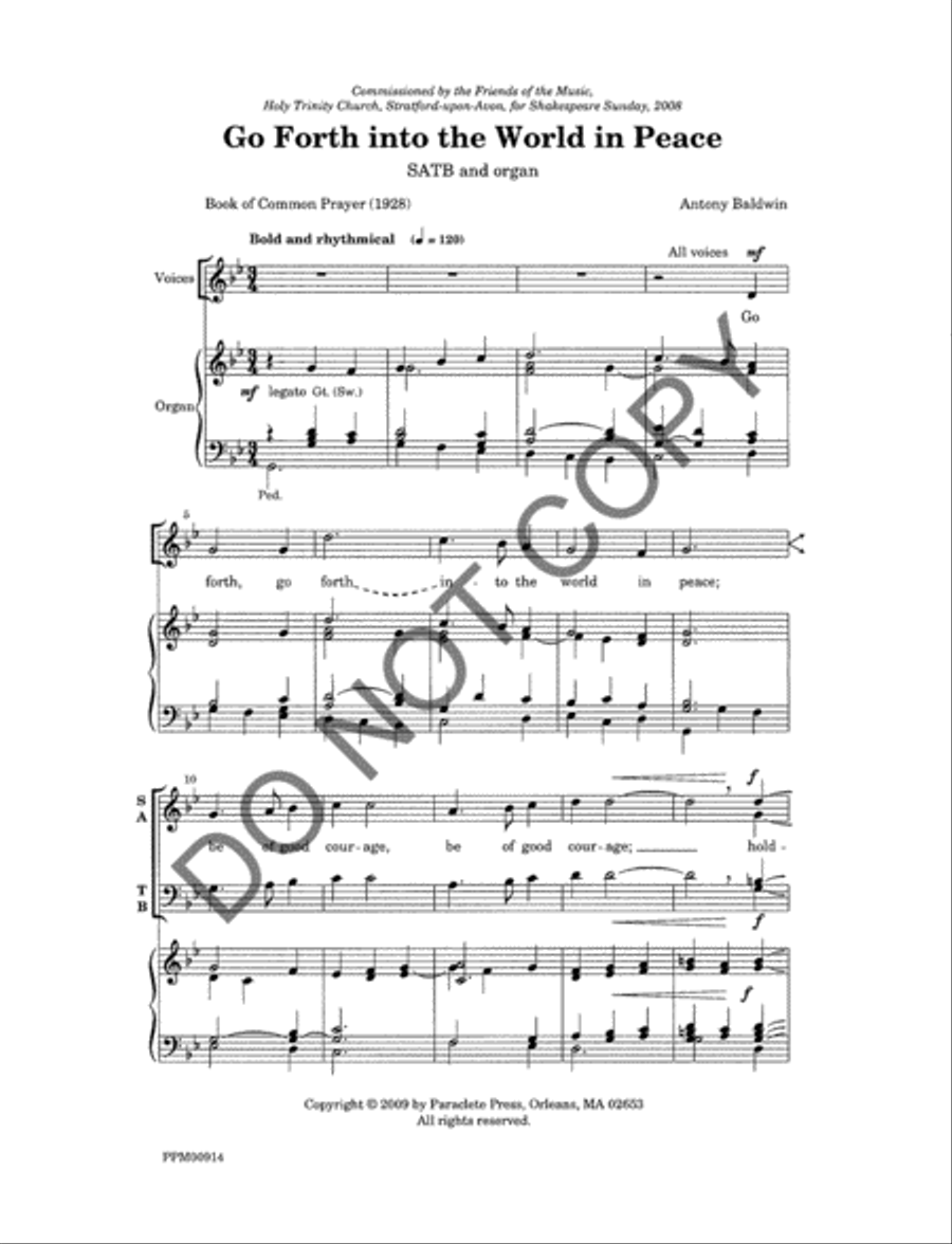Go Forth Into the World In Peace 4-Part scores gallery preview page 2