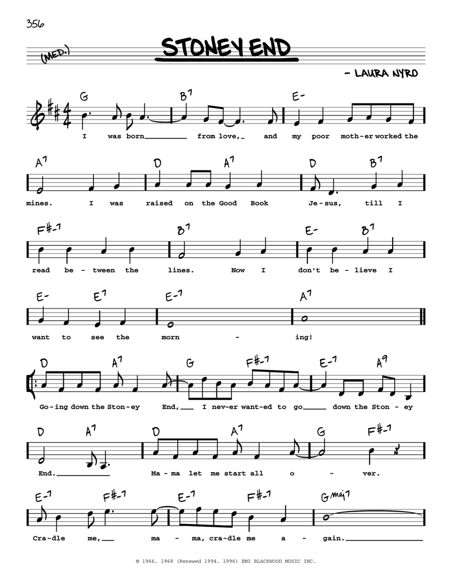 Stoney End (High Voice) High Voice scores gallery preview page 1