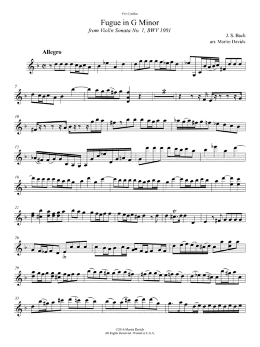 Bachfor2 Volume 1, Three Fugues, Violin 1, clean version String Duet scores gallery preview page 4