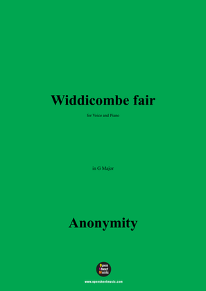 Book cover for Anonymous-Widdicombe fair,in G Major