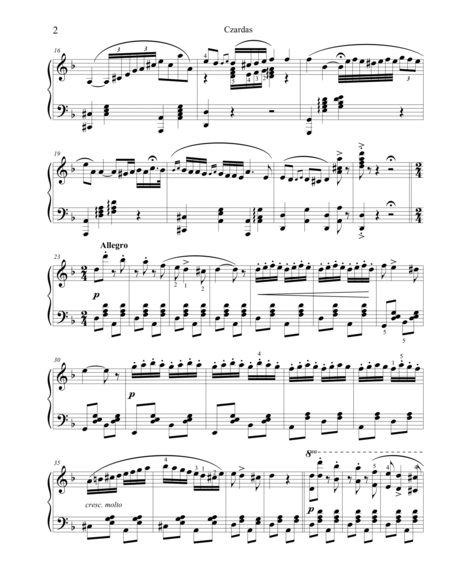 Czardas - Piano Solo image number null