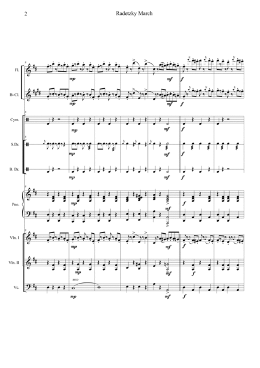 Radetzky Marsch Orchestra scores gallery preview page 2