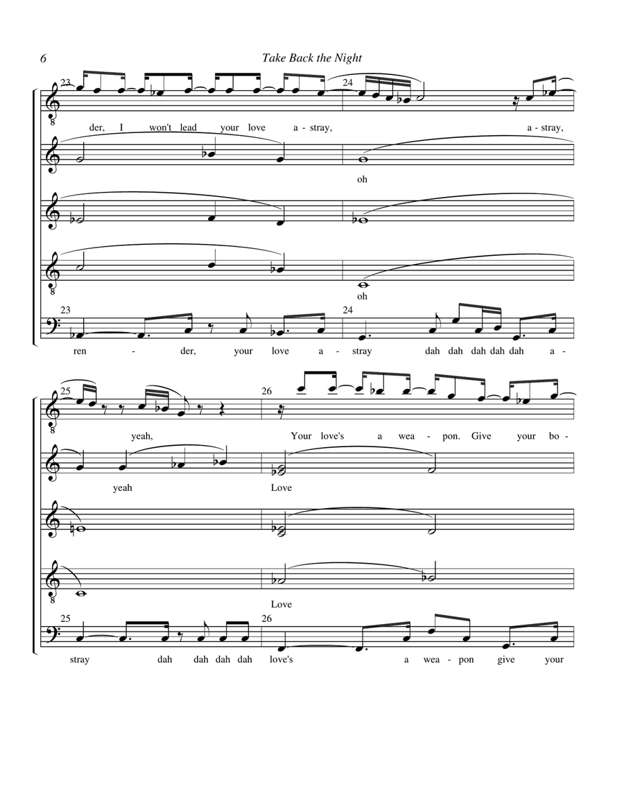 Take Back The Night Divisi scores gallery preview page 6