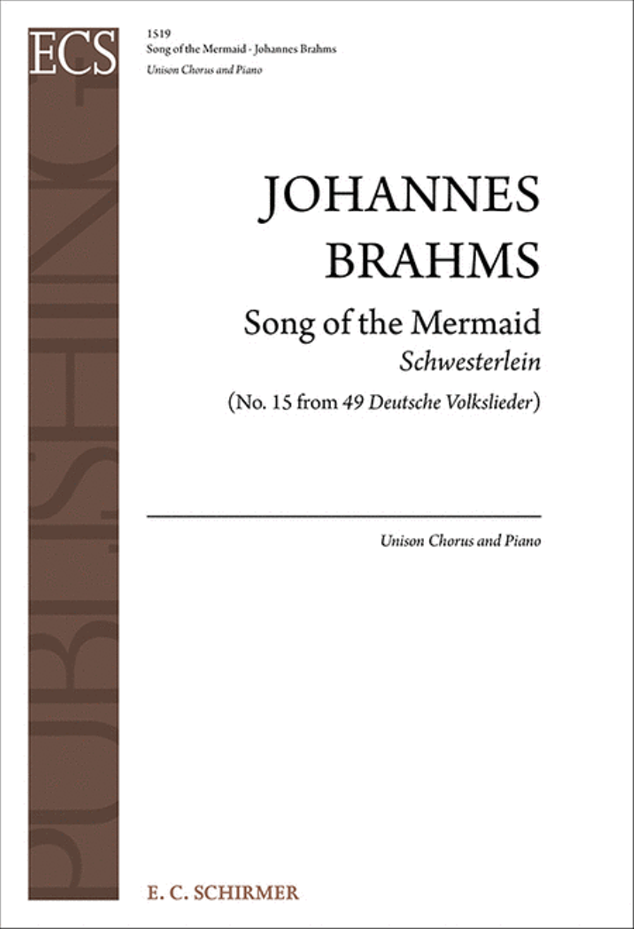 Song of the Mermaid: Schwesterlein (No. 15 from Deutsche Volkslieder) Unison Choir scores gallery preview page 1