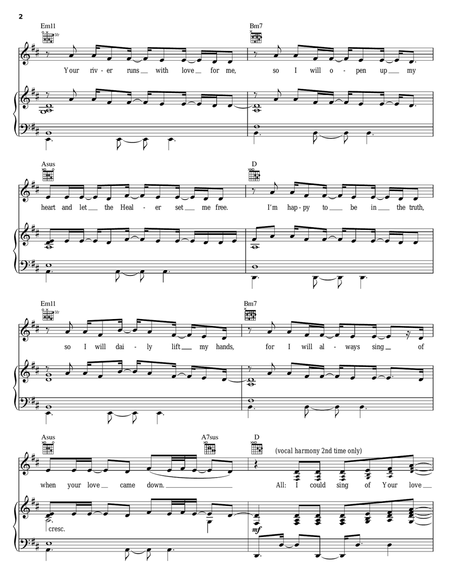 I Could Sing Of Your Love Forever Piano, Vocal, Guitar scores gallery preview page 2