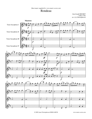 Book cover for Rondeau: Bridal Fanfare - Tenor Saxophone Quartet