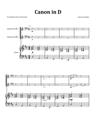 Canon by Pachelbel - Clarinet Duet with Piano