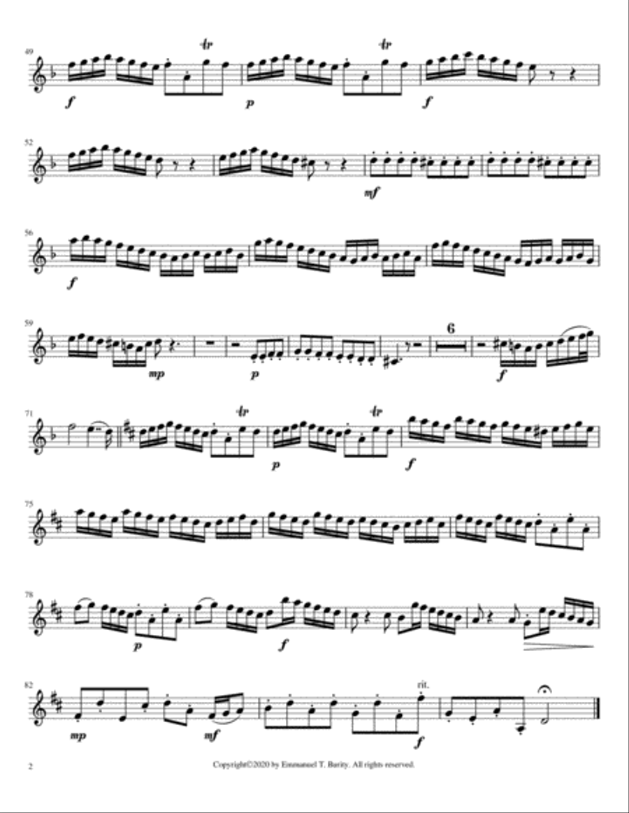 Concerto for Violin in D Major by Emmanuel Burity (1969- ) String Orchestra scores gallery preview page 4