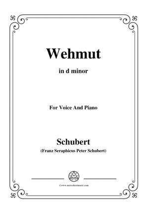 Book cover for Schubert-Wehmut,Op.22 No.2,in d minor,for Voice&Piano