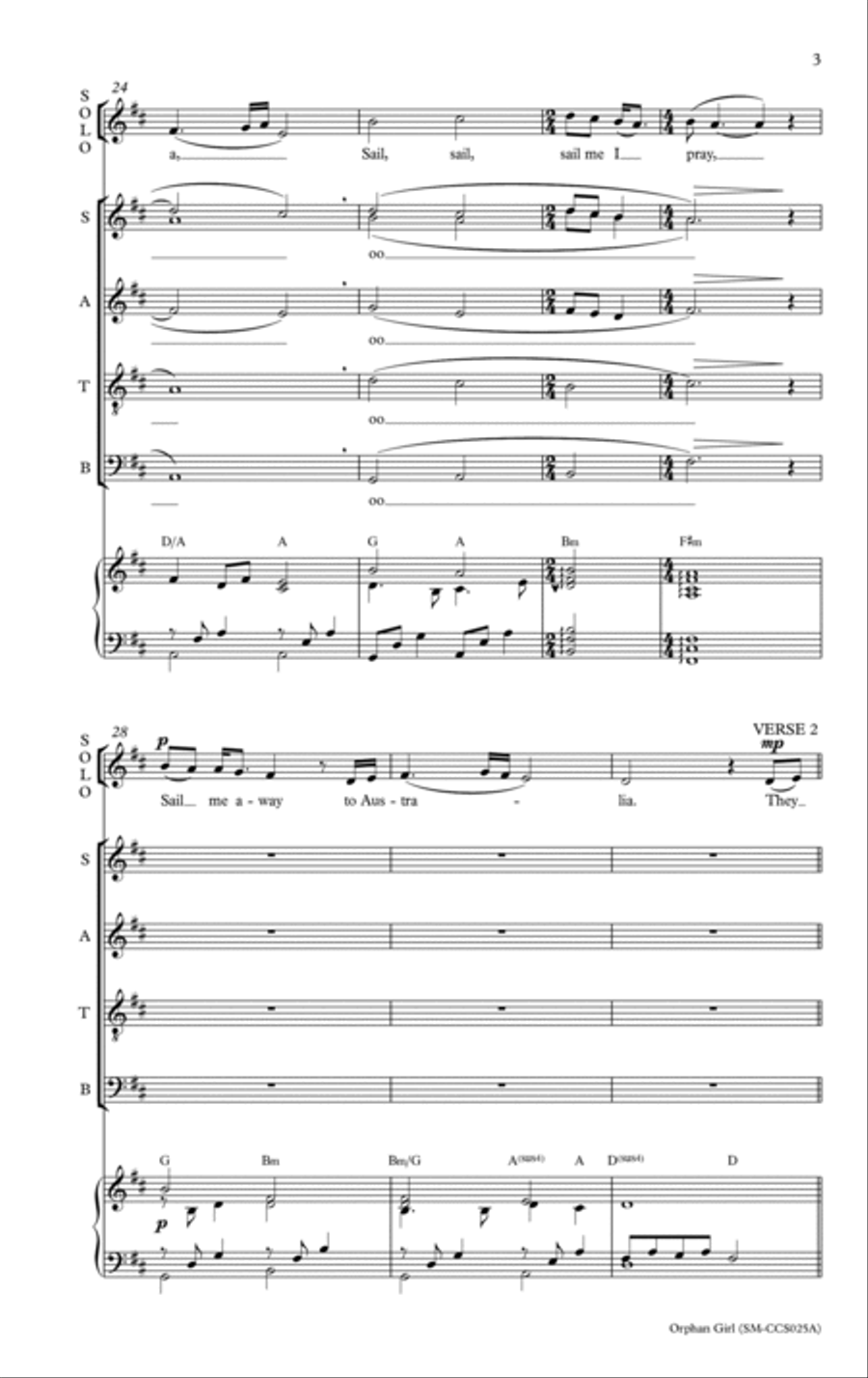 Orphan Girl 4-Part scores gallery preview page 3