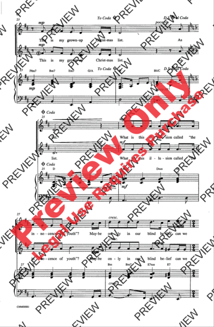 Grown Up Christmas List 2-Part scores gallery preview page 6
