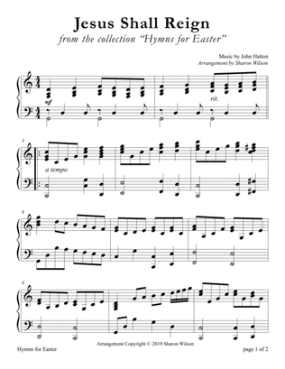 Book cover for Jesus Shall Reign (LARGE PRINT Piano Solo)