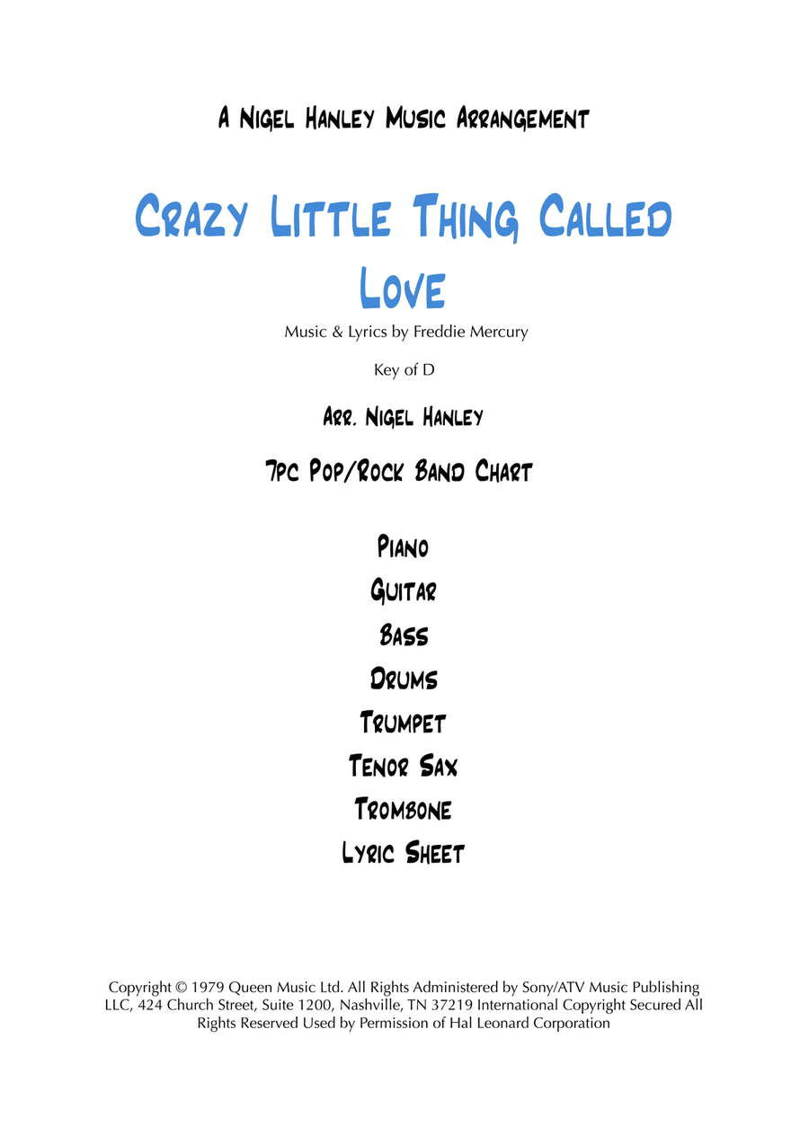 Crazy Little Thing Called Love Jazz Ensemble scores gallery preview page 1