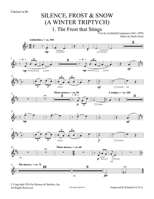 Silence, Frost & Snow (A Winter Triptych) - Clarinet