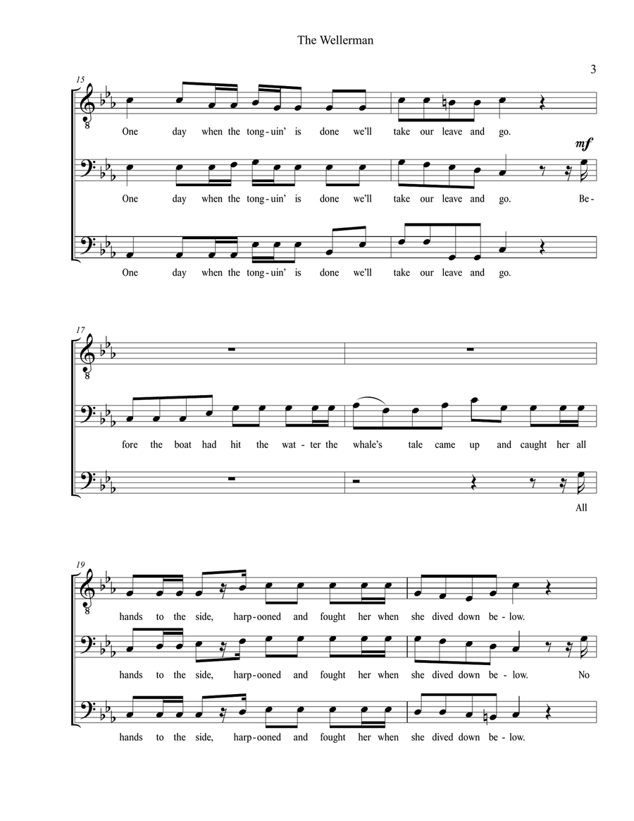 The Wellerman (Sea Shanty) TBB a cappella TB scores gallery preview page 3