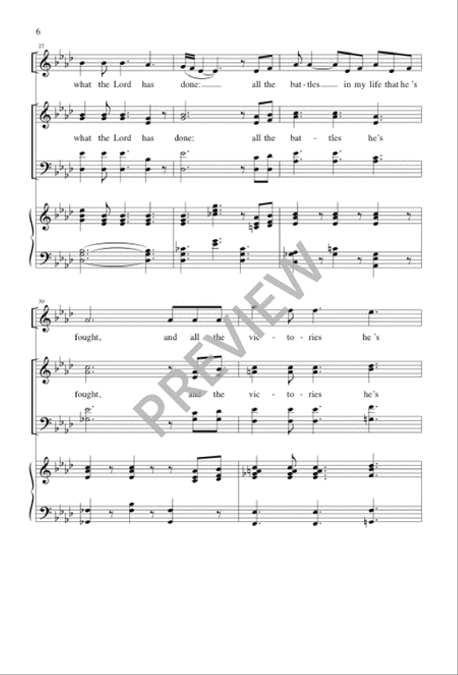 He's Been Keeping Me 4-Part scores gallery preview page 6