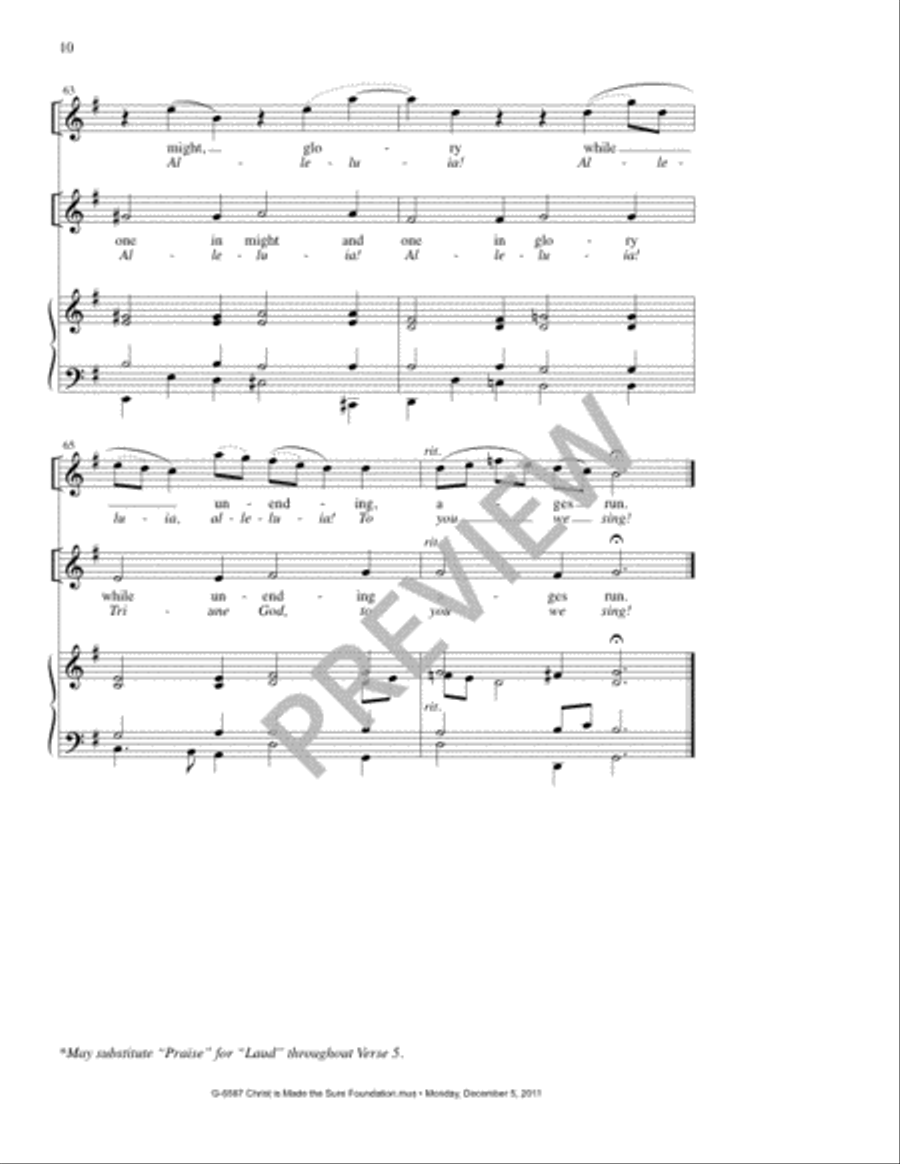 Christ Is Made the Sure Foundation / Voices Raised to You We Offer 4-Part scores gallery preview page 10