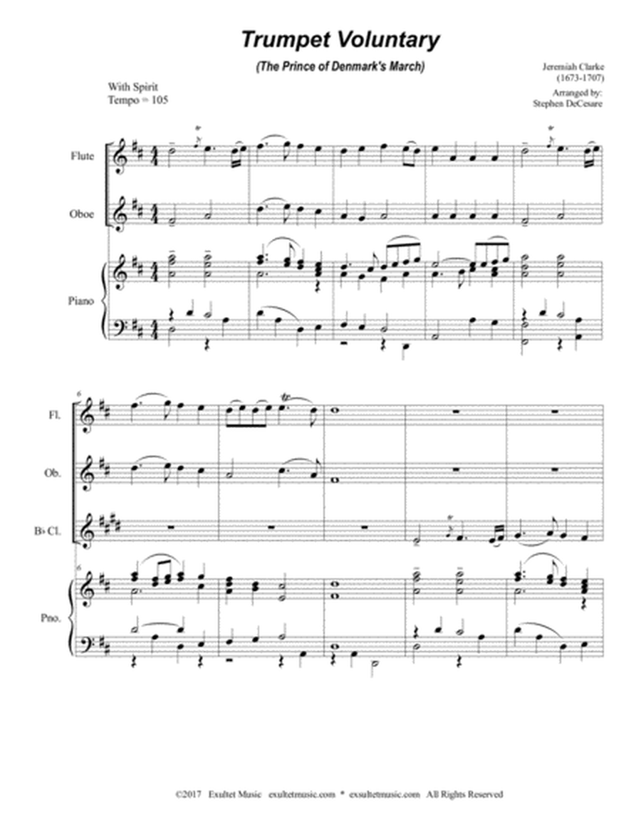 Trumpet Voluntary (for Woodwind Trio - Piano Accompaniment) image number null