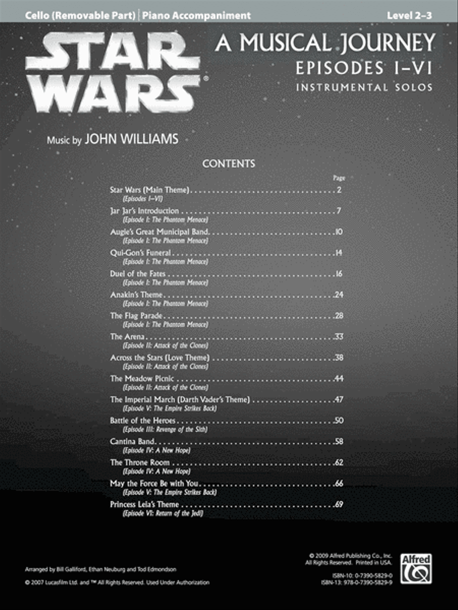 Star Wars I-VI Instrumental Solos - Cello image number null