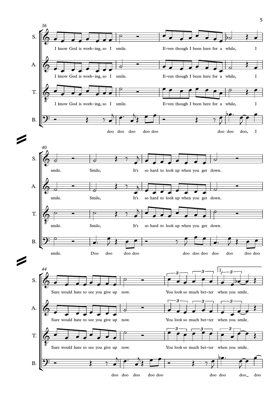 I Smile 4-Part scores gallery preview page 5
