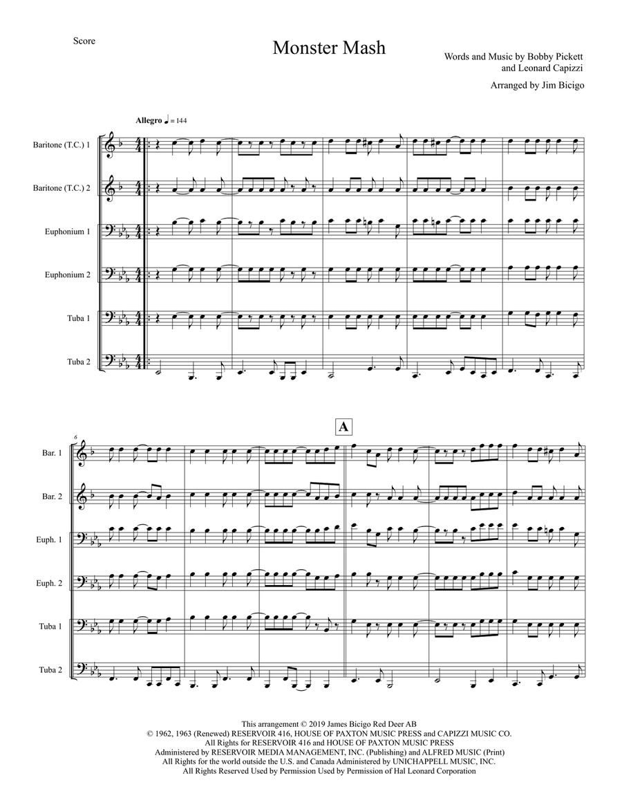 Monster Mash Brass Ensemble scores gallery preview page 1