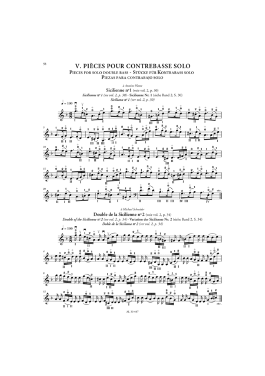 Nouvelle Technique De La Contrebasse (livre Avec Dvd Al30608) Volume 4 (texte Double Bass scores gallery preview page 2