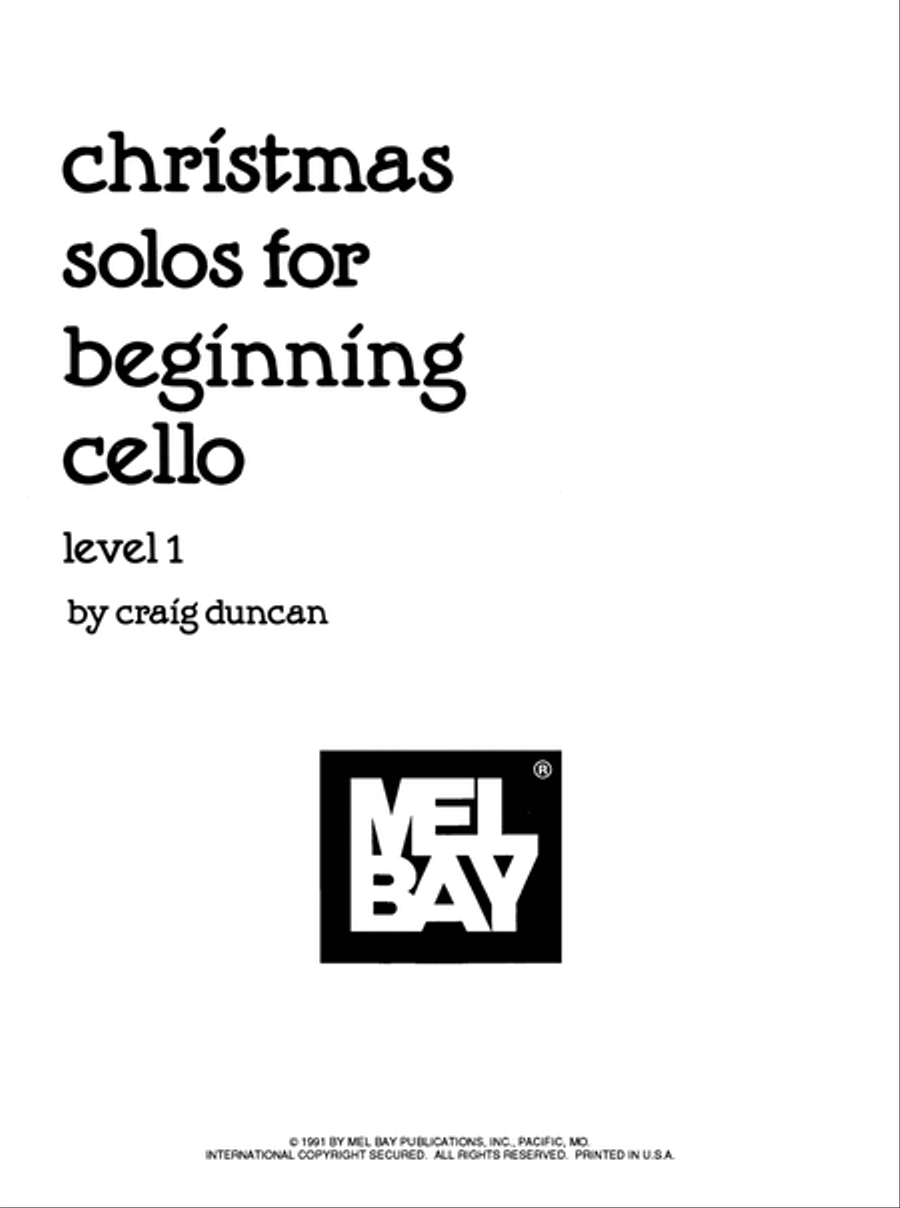 Christmas Solos for Beginning Cello Cello scores gallery preview page 2