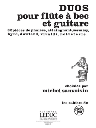 Book cover for Sanvoisin Duos Pour Flute A Bec Et Guitare Cpj4 Recorder & Guitar Book