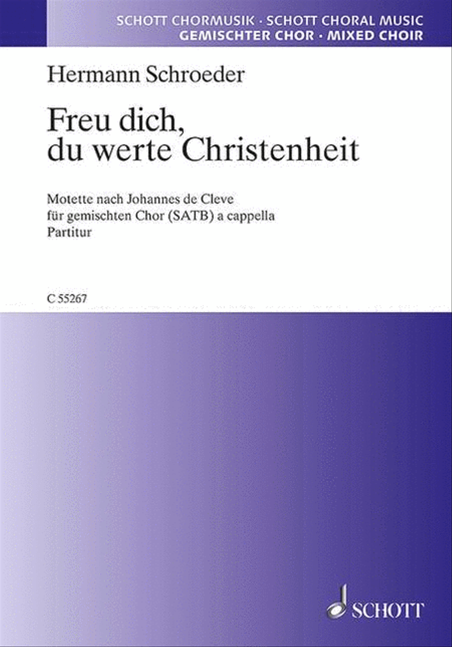 Freu Dich, Du Werte Christenheit: Motette Nach Johannes De Cleve Satb, German 4-Part scores gallery preview page 1