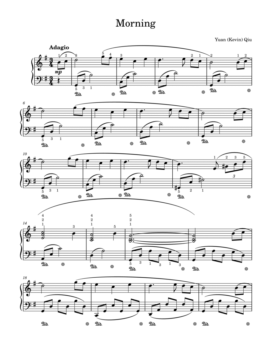 Morning Piano Solo scores gallery preview page 1