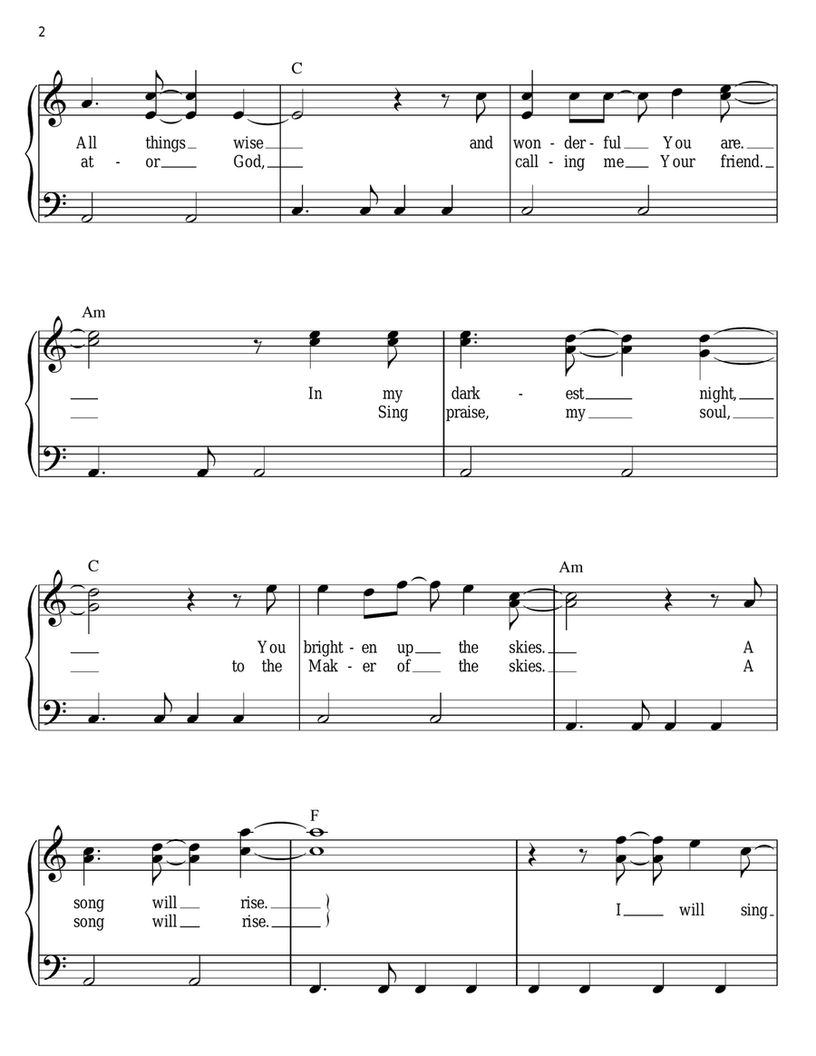 Song Of Hope Easy Piano scores gallery preview page 2