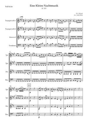 Eine kleine Nachtmusik (W.A. Mozart) for Brass Quartet (Simplified)