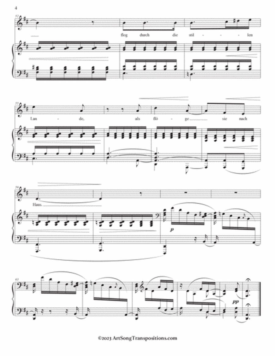 SCHUMANN: Mondnacht, Op. 39 no. 5 (transposed to D major and D-flat major)