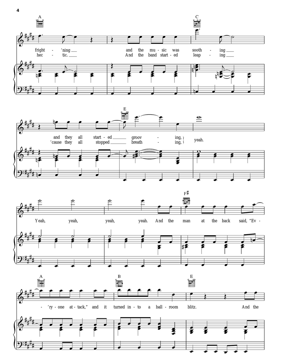 Ballroom Blitz Piano, Vocal, Guitar scores gallery preview page 4