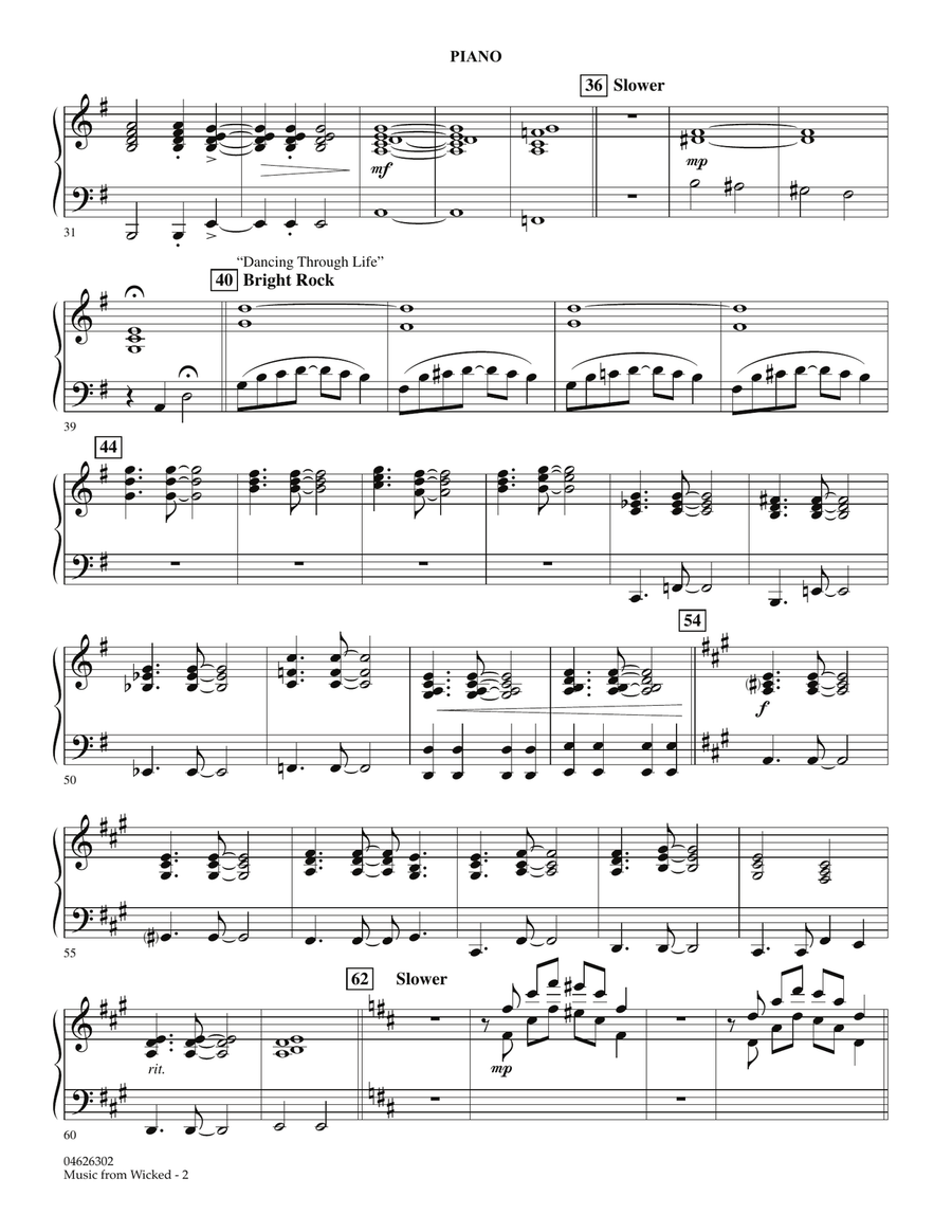 Music from Wicked - Piano Orchestra scores gallery preview page 2