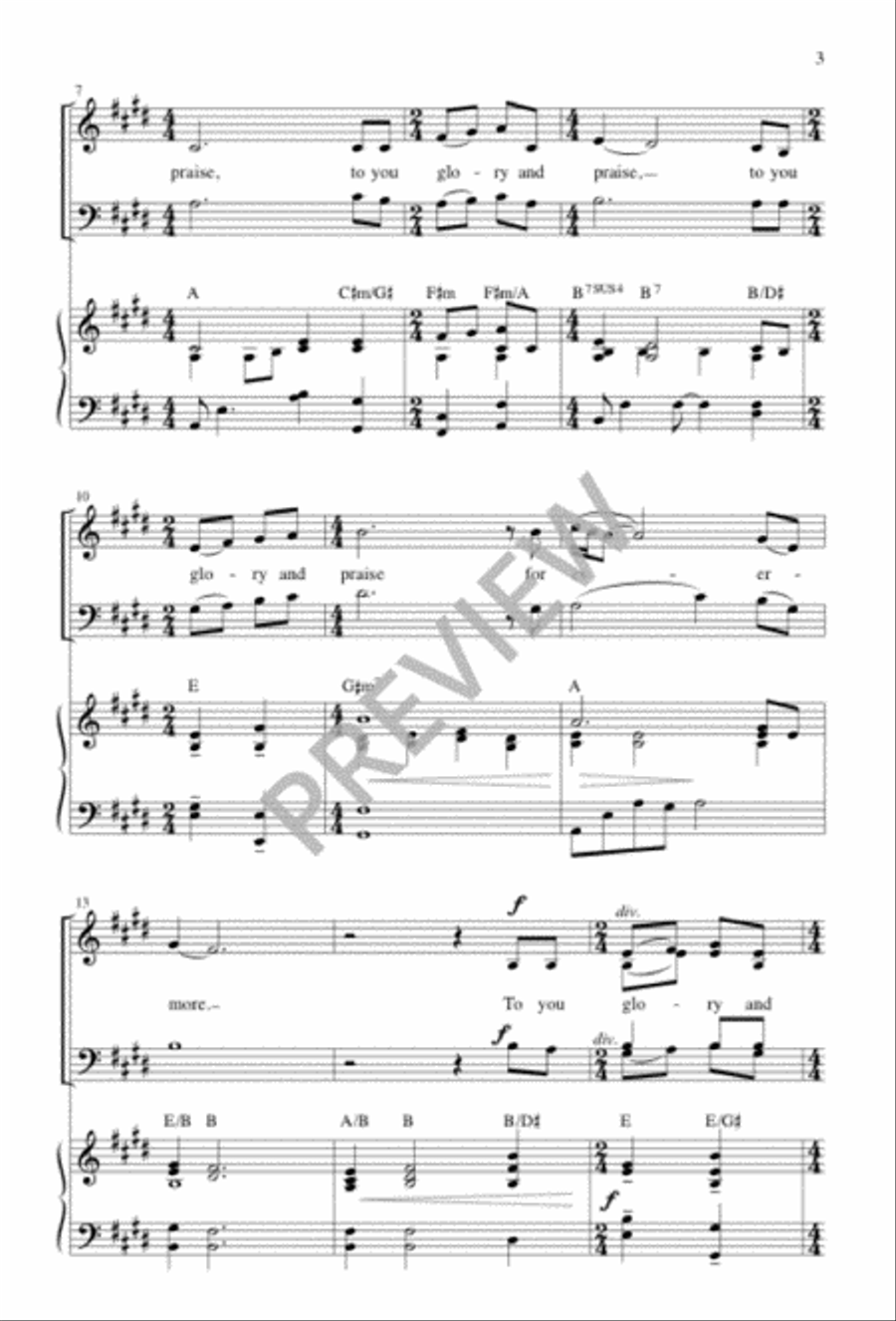 To You Glory and Praise To You Glory and Praise 4-Part scores gallery preview page 3