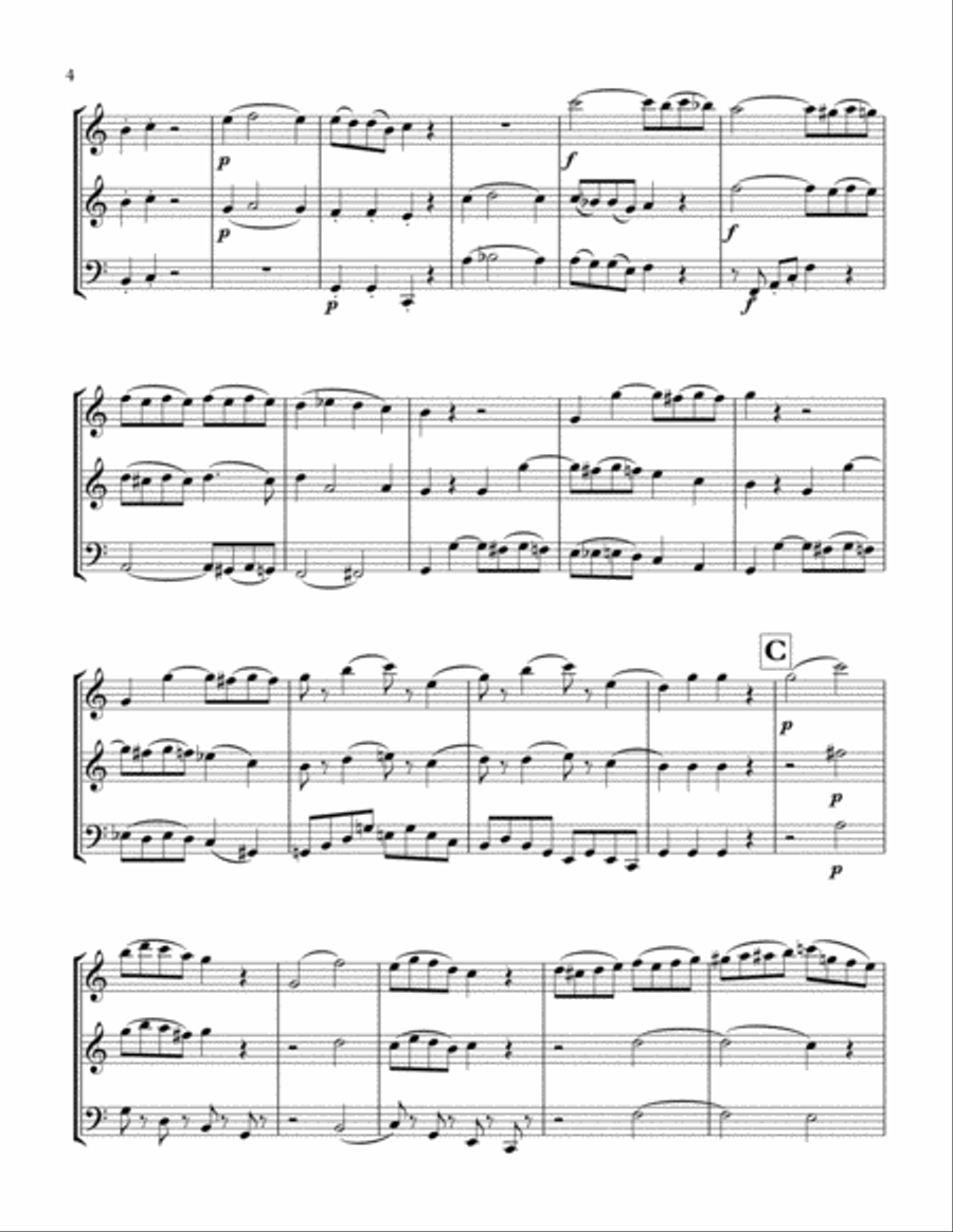 Mozart Divertimento Nr 3 concert pitch Small Ensemble scores gallery preview page 5